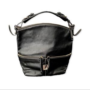 Vintage Dooney & Bourke Black Leather Shoulder Handbag